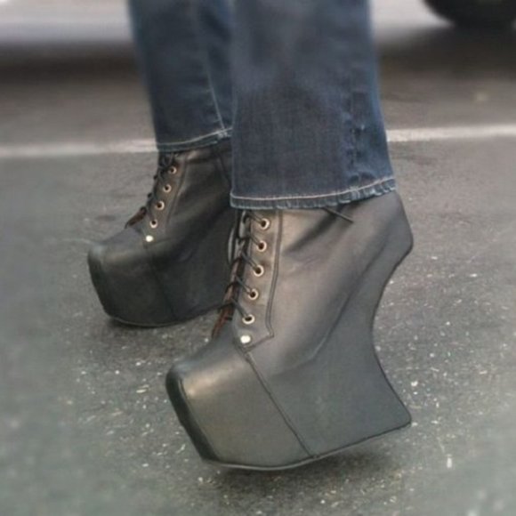 JEFFREY CAMPBELL 5.5/6 Night-Lita Heel-less Lace Up Bootie Balenciaga - Picture 3 of 12